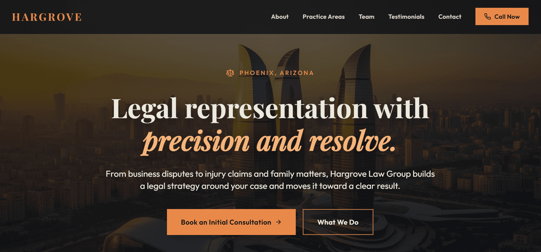Hargrove Law Group concept website