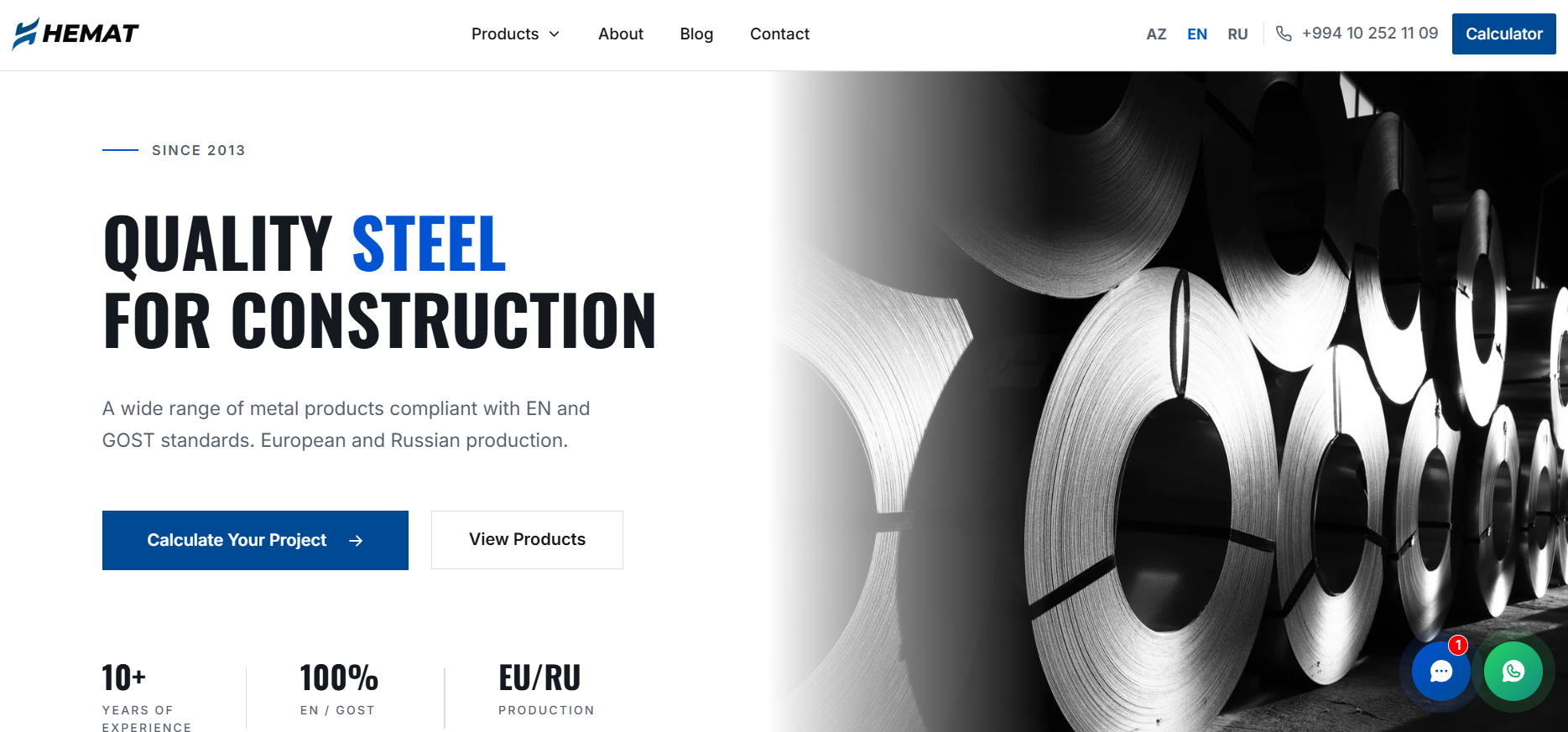 Hemat construction steel supplier website